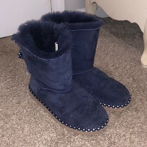 Custom navy and silver ugg boots